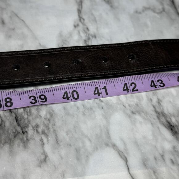 Columbia Black Brown Belt Mens Size 40 Dark Tone Metal Hardware - Picture 6 of 14